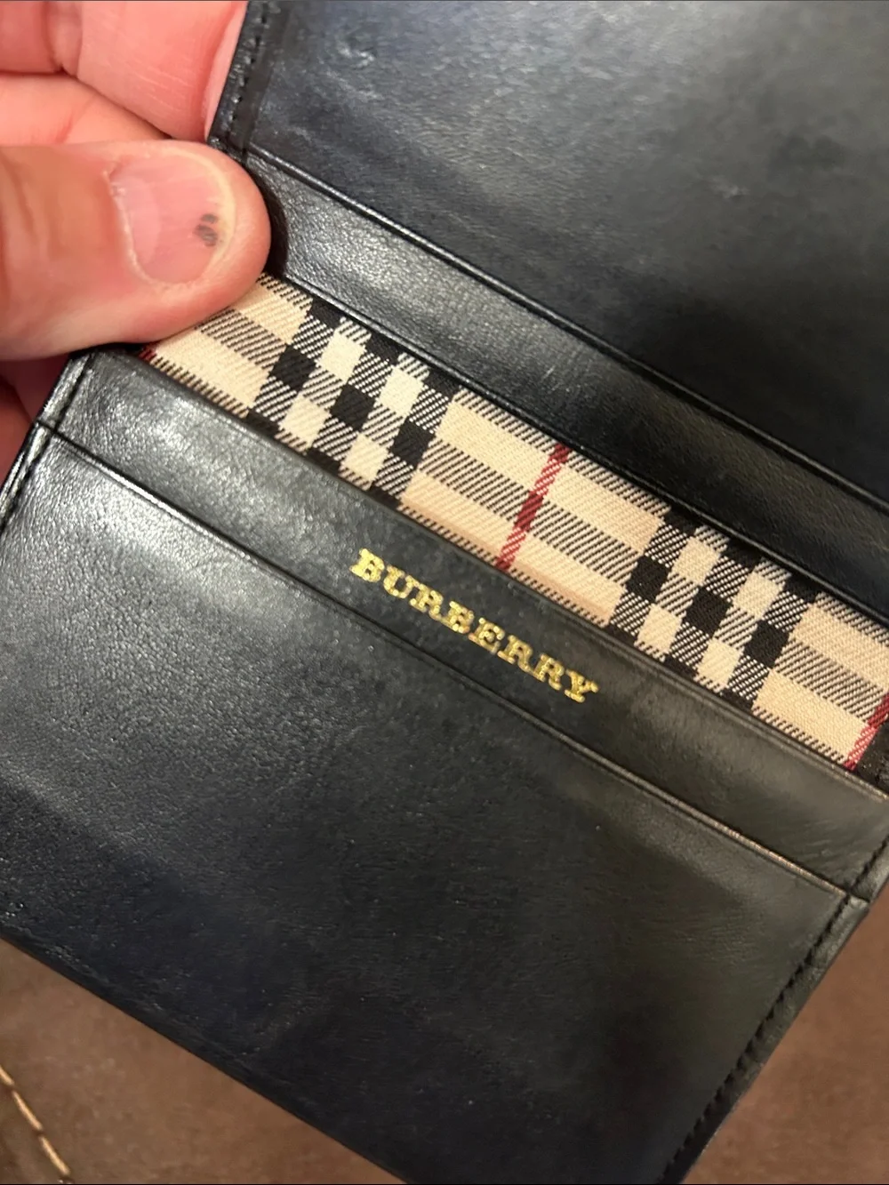 Burberry Black Leather Card & Key Holder